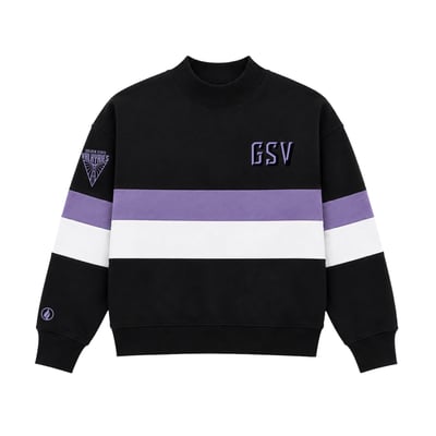 Golden State Valkyries FISLL Unisex Color-Block Mock T-Neck Sweatshirt - Black
