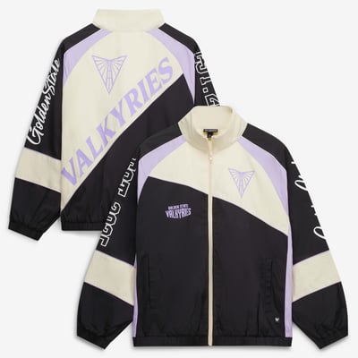  Golden State Valkyries The Wild Collective Unisex Oversized Raglan Full-Zip Track Jacket - Eclipse Black