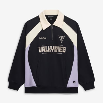  Golden State Valkyries The Wild Collective Unisex Quarter-Zip Polo Fleece Pullover - Eclipse Black