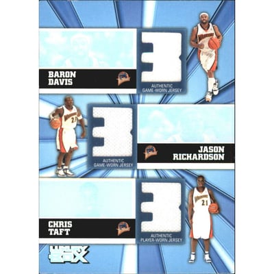 2005-06 Topps Luxury Box Trinity Triple Relics #DRT Baron Davis/Jason Richardson/Chris Taft
