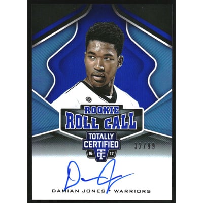 2016-17 Totally Certified Rookie Roll Call Autographs Blue #22 Damian Jones