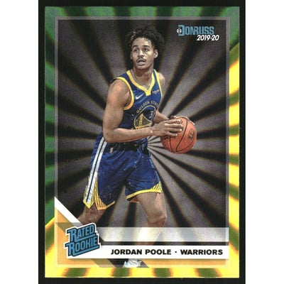 2019-20 Donruss Holo Green and Yellow Laser #226 Jordan Poole RR