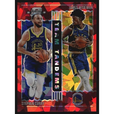 2020-21 Panini Contenders Optic Team Tandems Red Cracked Ice #17 Stephen Curry/James Wiseman