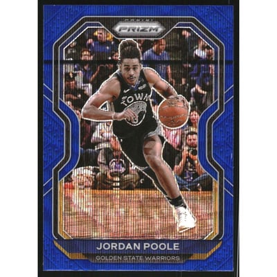 2020-21 Panini Prizm Prizms Blue Wave #147 Jordan Poole