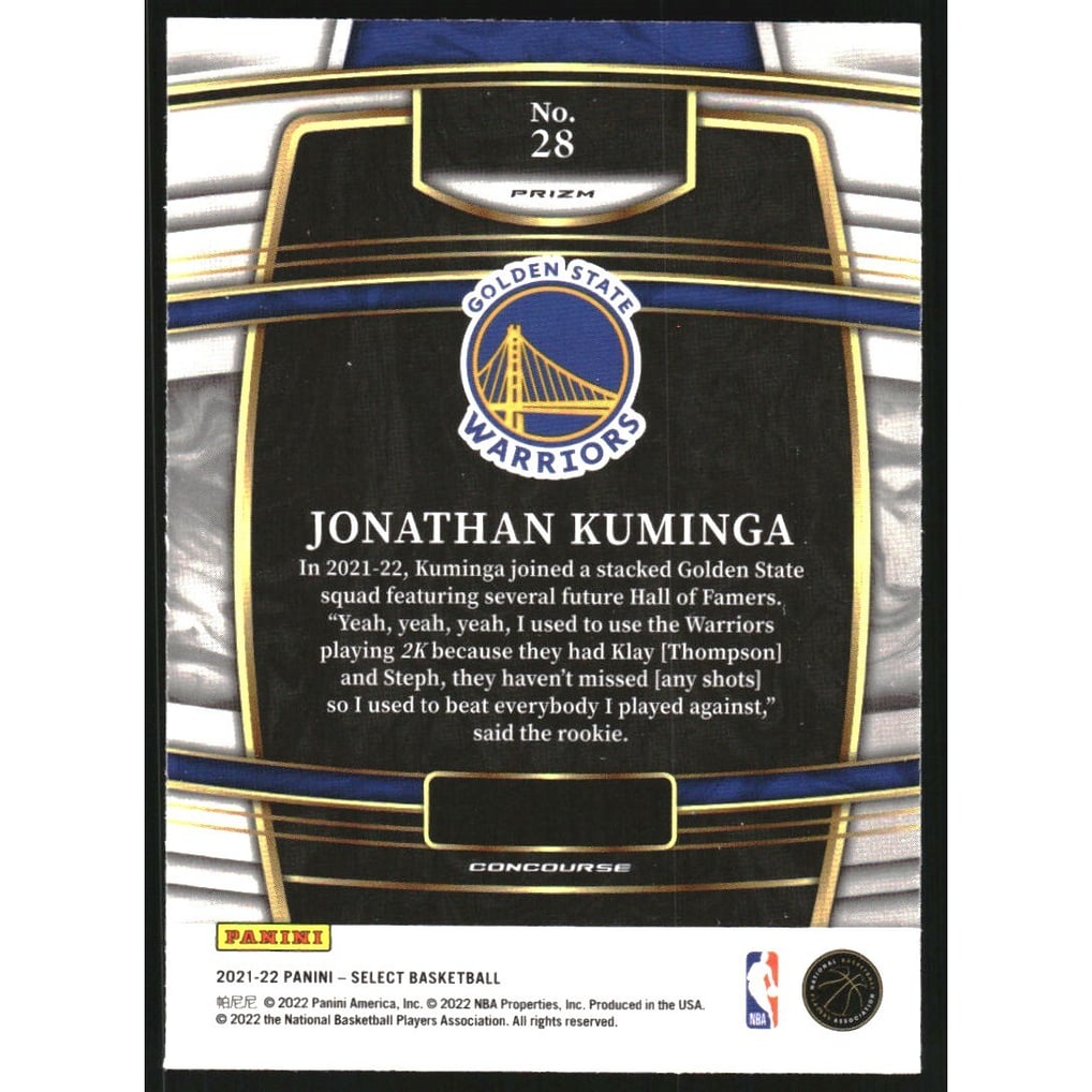 2021-22 Select Prizms Orange Flash #28 Jonathan Kuminga