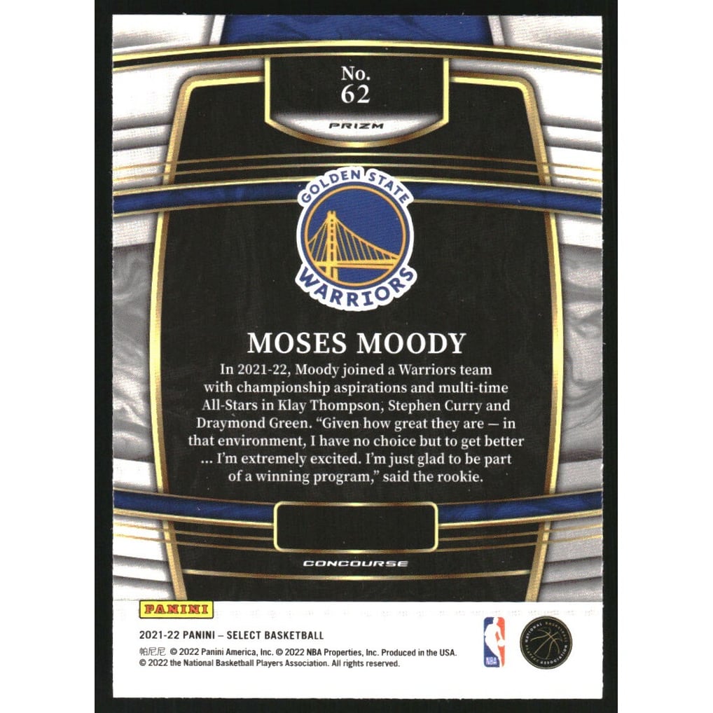 2021-22 Select Prizms Red Wave #62 Moses Moody