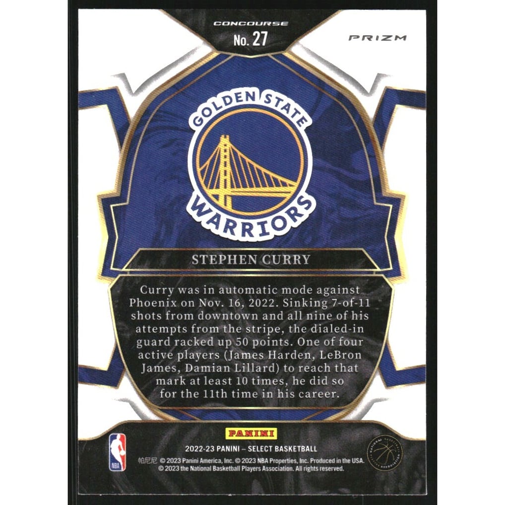 2022-23 Select Prizms Silver #27 Stephen Curry