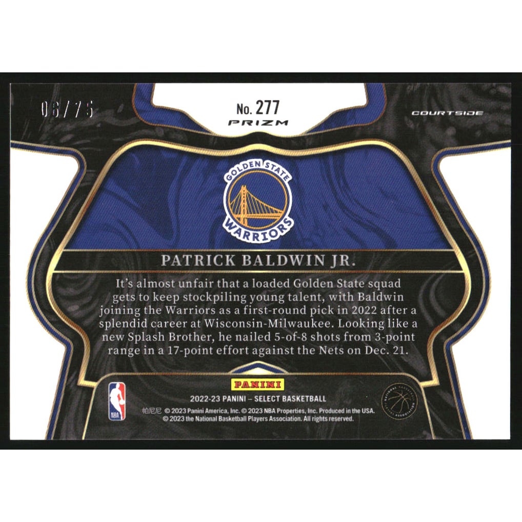 2022-23 Select Prizms White Disco #277 Patrick Baldwin Jr.