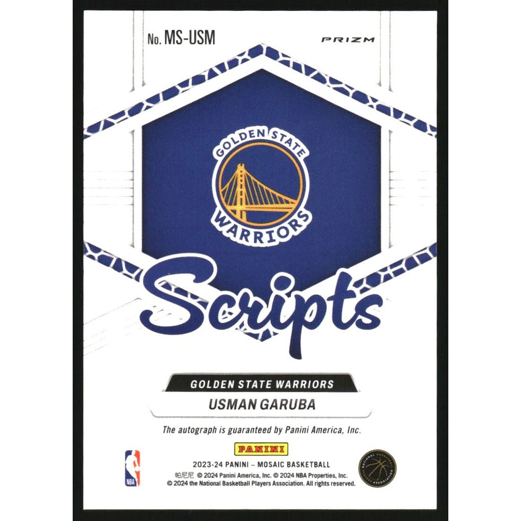 2023-24 Panini Mosaic Scripts #6 Usman Garuba