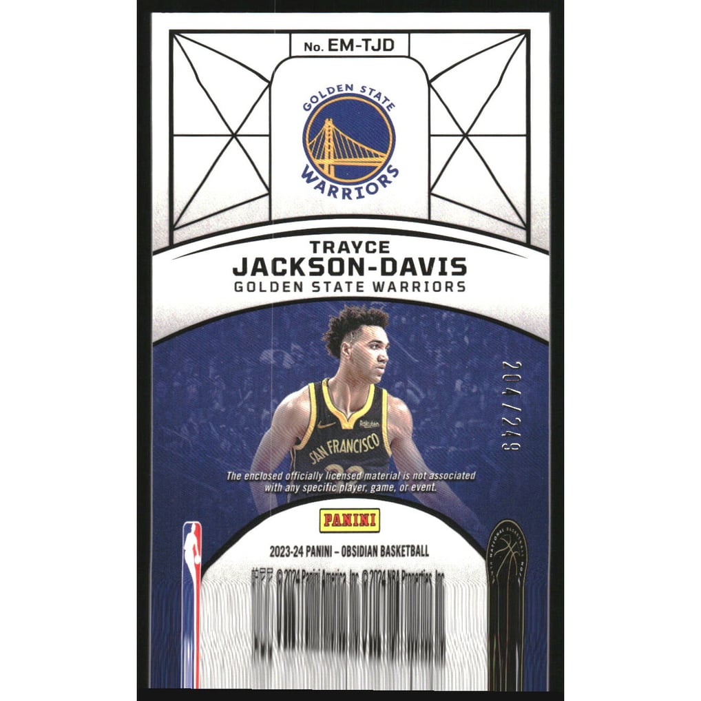 2023-24 Panini Obsidian Eclipse Materials #24 Trayce Jackson-Davis