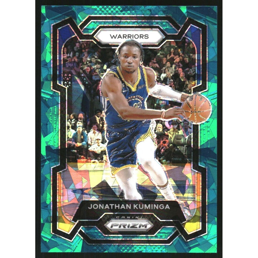 2023-24 Panini Prizm Prizms Teal Ice #48 Jonathan Kuminga