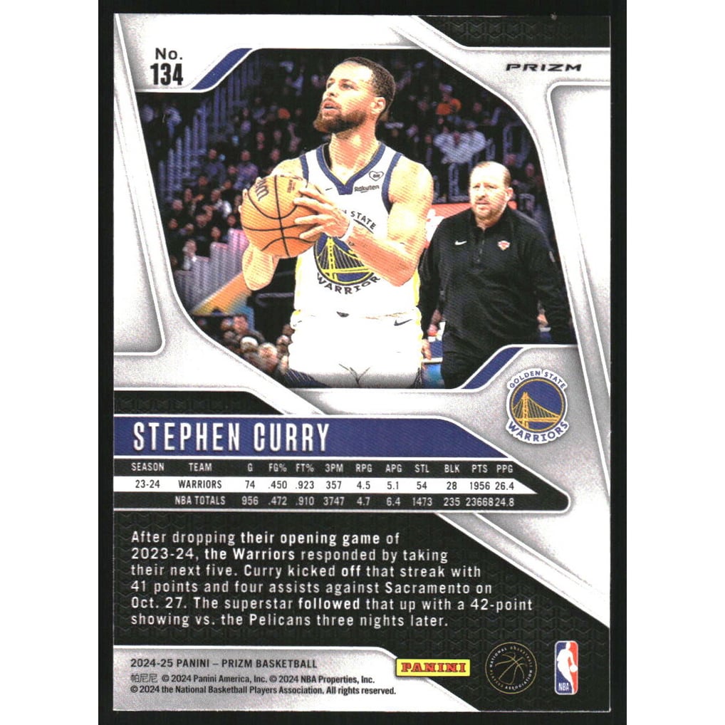 2024-25 Panini Prizm Prizms Red Ice #134 Stephen Curry