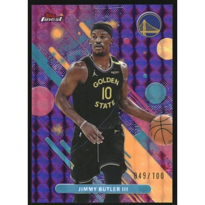 2025-26 Finest Purple Geometric Refractors #75 Jimmy Butler III C