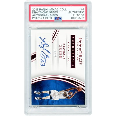 Draymond Green Golden State Warriors Autographed 2015-16 Panini Immaculate Collection Ruby #4 #11/25 PSA Authenticated Auto 10 Card