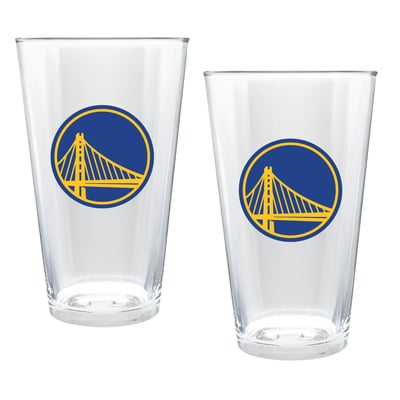 Golden State Warriors Two-Piece 16oz. Double Play Pint Glass Set