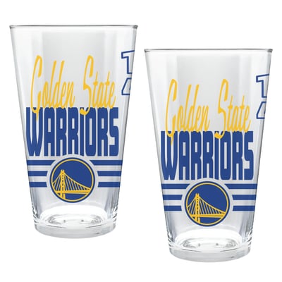 Golden State Warriors Two-Piece 16oz. Heritage Pint Glass Set