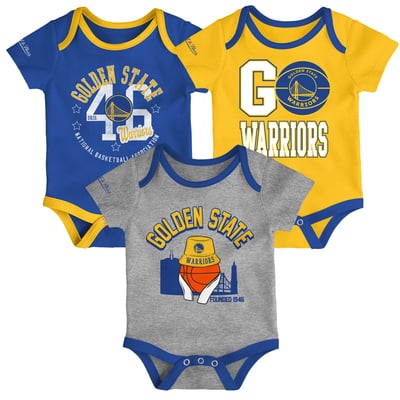 Golden State Warriors Mitchell & Ness Infant Fanbase 3-Pack Bodysuit Set