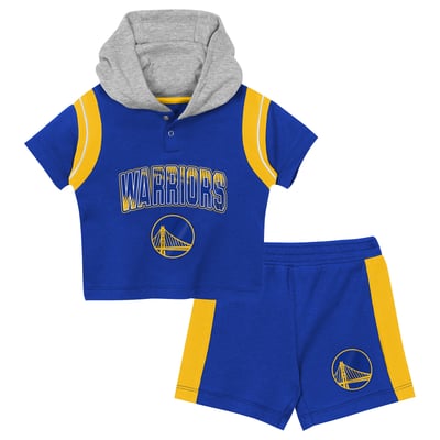 Golden State Warriors Outerstuff Infant Get Back Short Sleeve Hoodie & Shorts Two-Pack Set - Royal
