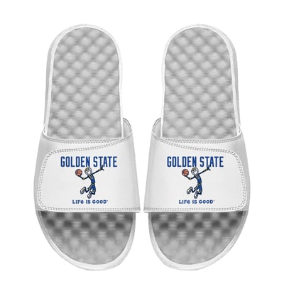  Golden State Warriors ISlide Life is Good Slide Sandals - White