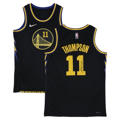 Klay Thompson Golden State Warriors Autographed Fanatics Authentic Black Nike 2021-22 City Edition Swingman Jersey