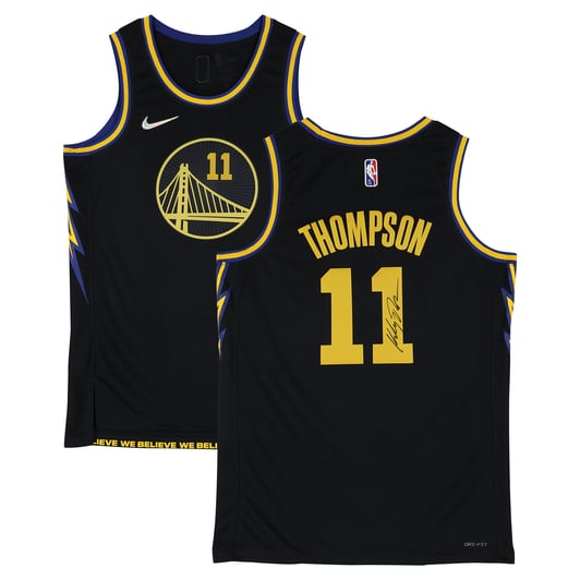 Klay Thompson Golden State Warriors Autographed Fanatics Authentic Black Nike 2021-22 City Edition Swingman Jersey