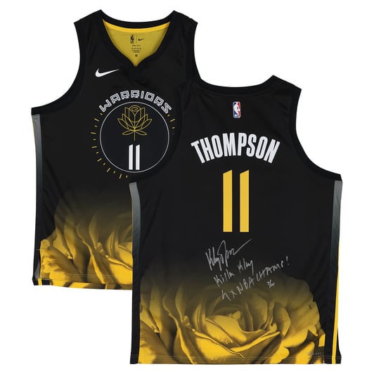 Klay Thompson Golden State Warriors Autographed Fanatics Authentic Black Nike 2022-23 City Edition Swingman Jersey with Multiple Inscriptions - Limited Edition #10/10