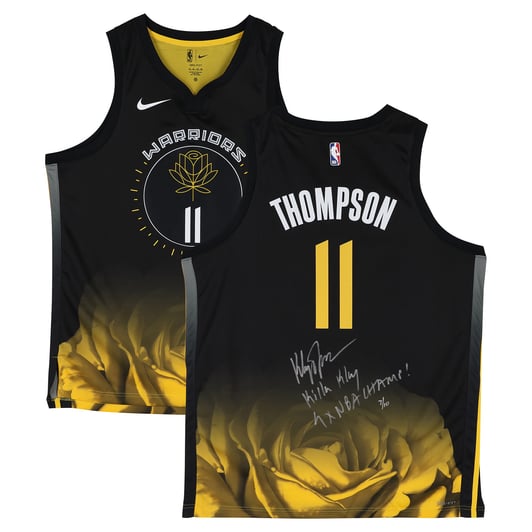 Klay Thompson Golden State Warriors Autographed Fanatics Authentic Black Nike 2022-23 City Edition Swingman Jersey with Multiple Inscriptions - Limited Edition of 10