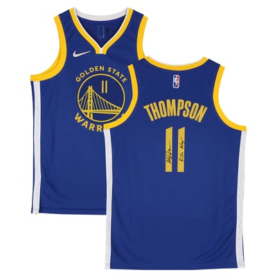 Klay Thompson Golden State Warriors Autographed Fanatics Authentic Royal Nike Icon Edition 75th NBA Anniversary Swingman Jersey with "Killa Klay" Inscription