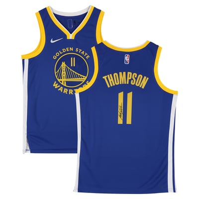 Klay Thompson Golden State Warriors Autographed Fanatics Authentic Royal Nike Icon Edition 75th NBA Anniversary Swingman Jersey