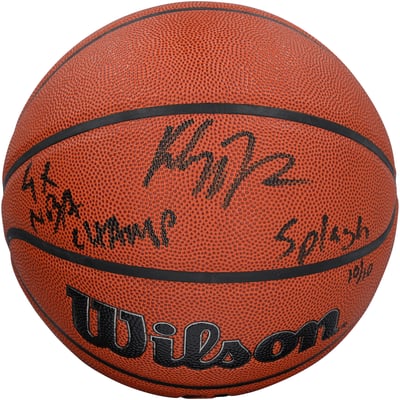 Klay Thompson Golden State Warriors Autographed Fanatics Authentic Wilson Authentic Series Indoor/Outdoor Basketball with Multiple Inscriptions - Limited Edition #10/10