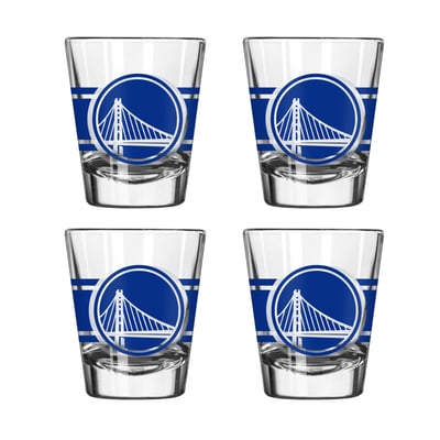 Golden State Warriors Logo Brands Four-Piece Stripe Shot Glass Set