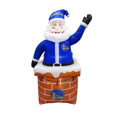 Golden State Warriors Logo Brands Santa in Chimney Yard Inflatable