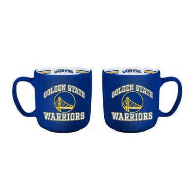 Golden State Warriors Logo Brands Two-Piece 15oz. Stripe Mug Set