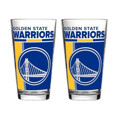 Golden State Warriors Logo Brands Two-Piece 16oz. Pint Glass Set