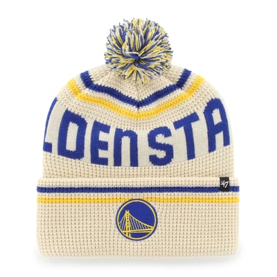 Golden State Warriors '47 Quattrle Cuffed Knit Hat with Pom - Natural