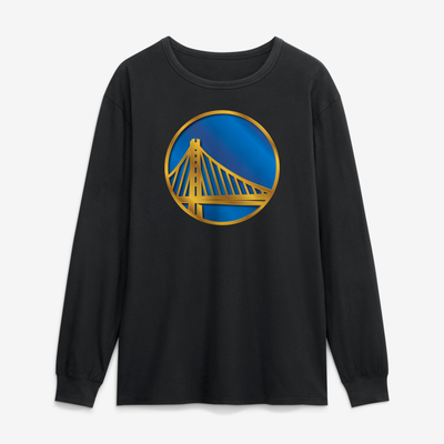 Golden State Warriors  Metallic Mascot Long Sleeve T-Shirt - Black