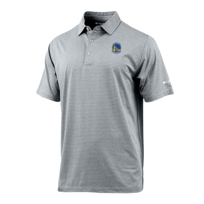 Golden State Warriors Columbia Striped Tempo Swing Polo - Black