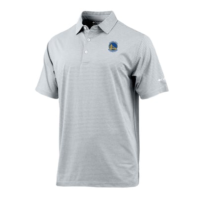 Golden State Warriors Columbia Striped Tempo Swing Polo - Gray