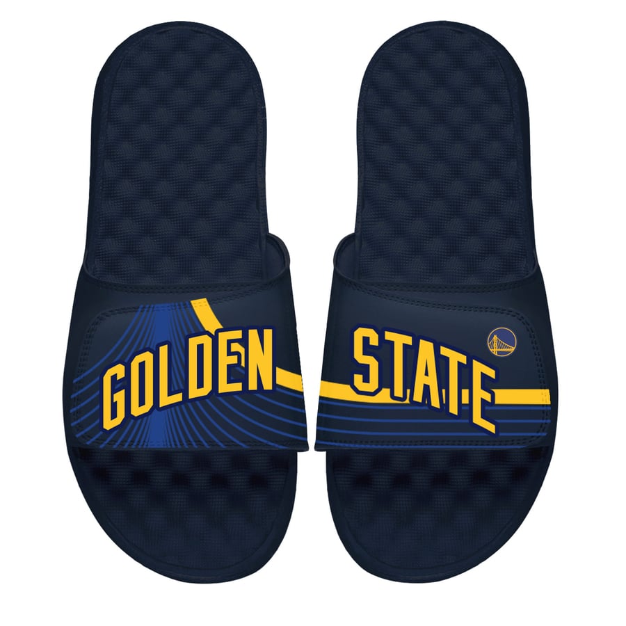 Men's Golden State Warriors ISlide Navy Split Statement Design Slide ...