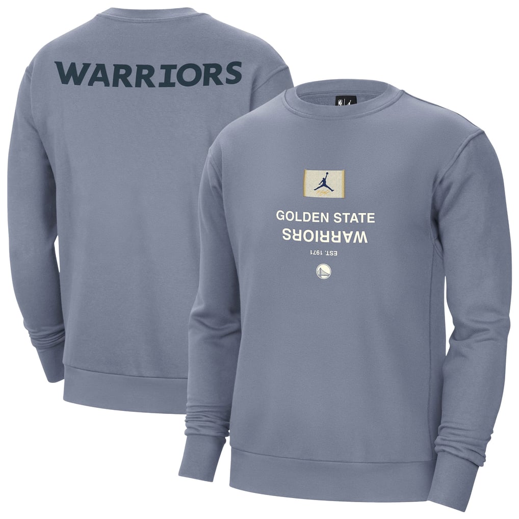 Golden State Warriors Jordan Brand Courtside Statement Edition Heavyweight Pullover Sweatshirt - Blue