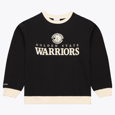  Golden State Warriors Mitchell & Ness Cookies & Cream Fleece Crewneck Sweatshirt - Black
