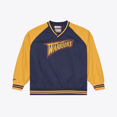  Golden State Warriors Mitchell & Ness Classic V-Neck Raglan Pullover - Navy