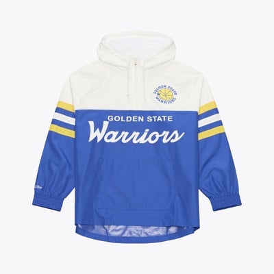  Golden State Warriors Mitchell & Ness Head Coach Lightweight Anorak Quarter-Zip Windbreaker - Royal