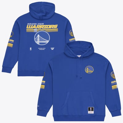 Golden State Warriors Mitchell & Ness  Triple Check Fleece Hoodie - Royal