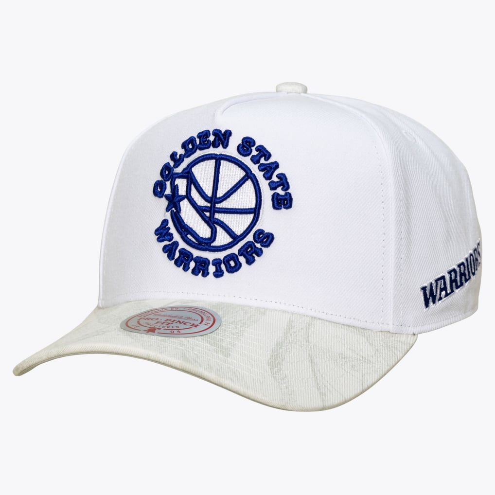 Golden State Warriors Mitchell & Ness Ghosted Pro Adjustable Hat - White
