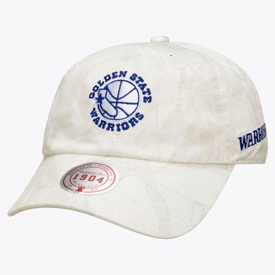 Golden State Warriors Mitchell & Ness Ghosted Strapback Hat - White
