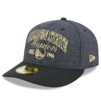 Golden State Warriors New Era Faux Wool 59FIFTY Fitted Hat - Charcoal/Black