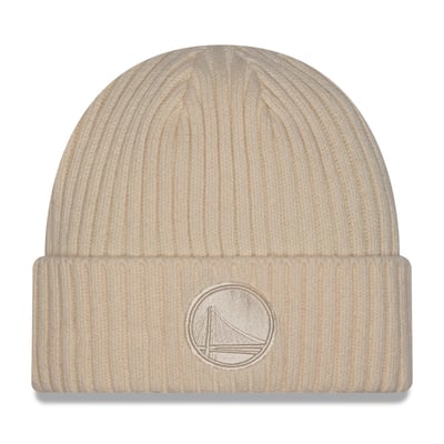 Golden State Warriors New Era Color Pack Cuffed Knit Hat - Cream