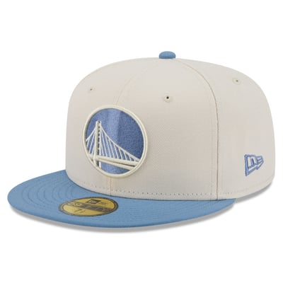 Golden State Warriors New Era Color Pack 2-Tone 59FIFTY Fitted Hat - Cream/Light Blue