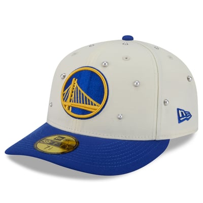 Golden State Warriors New Era Pearl 59FIFTY Fitted Hat - Cream/Royal